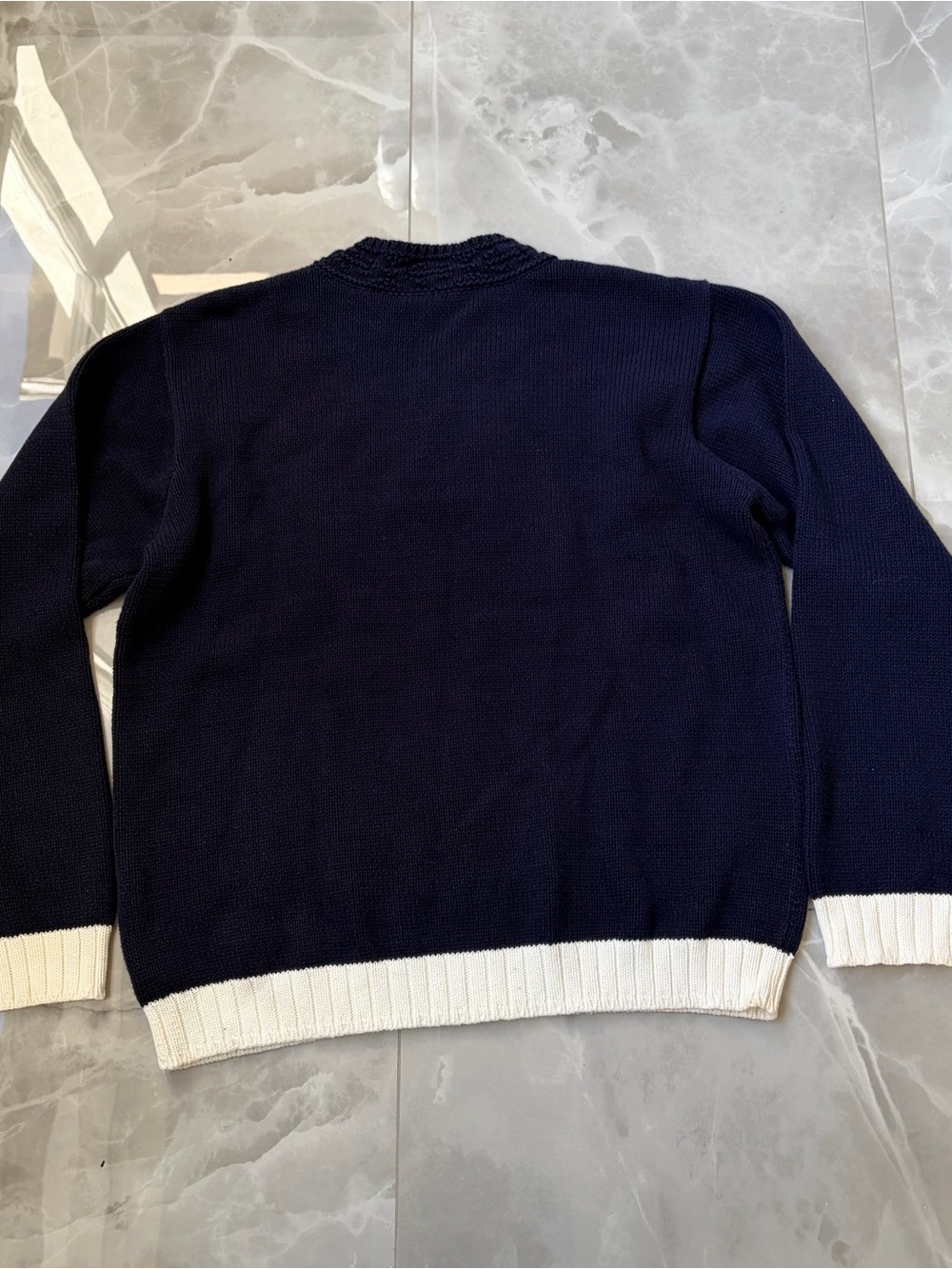 Vtg Liz Claiborne Sport Nautical Yacht Sailing Ship Wheel Knit Sweater Medium - Picture 5 of 6
